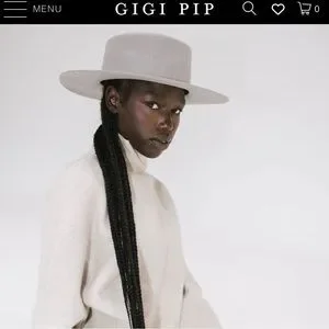 GIGI PIP Accessories Gigi Pip Dahlia Boater Wool Felt Stiff